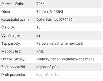 Prodám pozemeky 3/5 (2157m²) určené k rekreaci , možnost cha