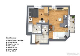 Dlouhodobý pronájem bytu 2+kk, 62,4 m² + balkon – Lipovská, 