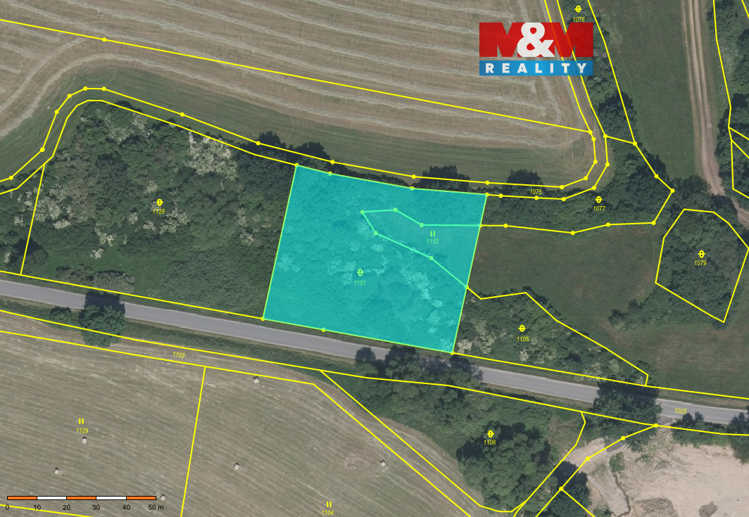 Nabízíme k prodeji dva pozemky o celkové výměře 3 389 m², kt