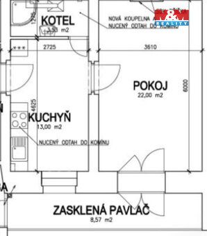Nabízíme k pronájmu vyjímečný, slunný byt 2kk o užitné ploše