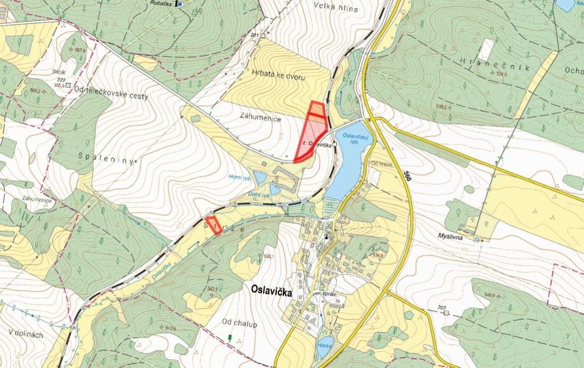 V katastrálním území Oslavička v okrese Žďár nad Sázavou nab