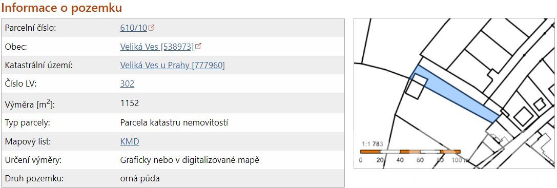 Prodej pozemků parcelní číslo: 610/10 a 620/9, katastrálního