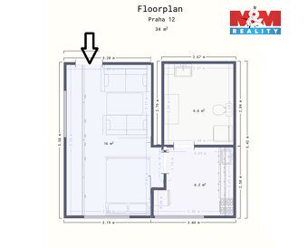 Nabízíme nenáročné bydlení v bytě 1+1 o velikosti 34m² v pří
