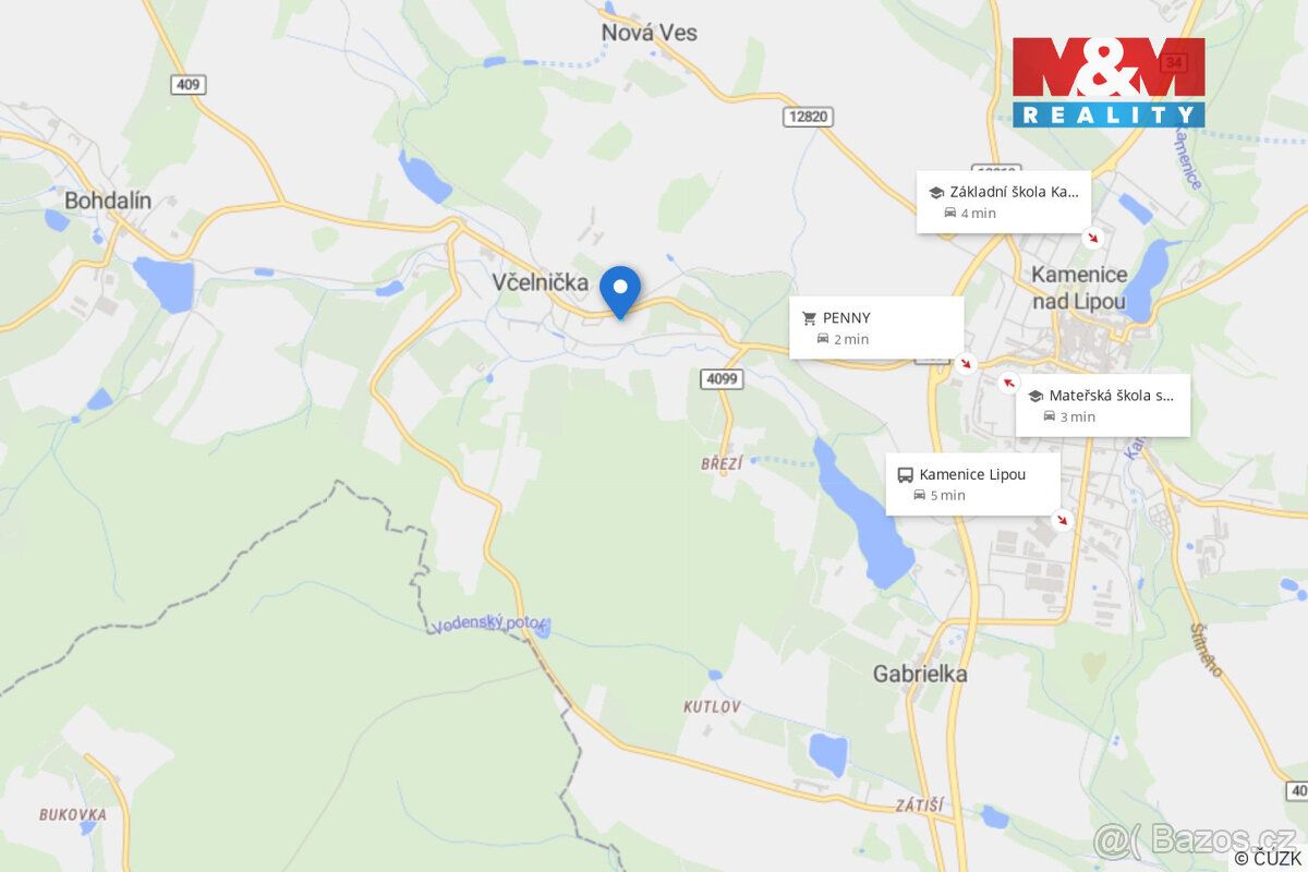 Nabízíme k prodeji stavební pozemek o výměře 1 118 m² v obci