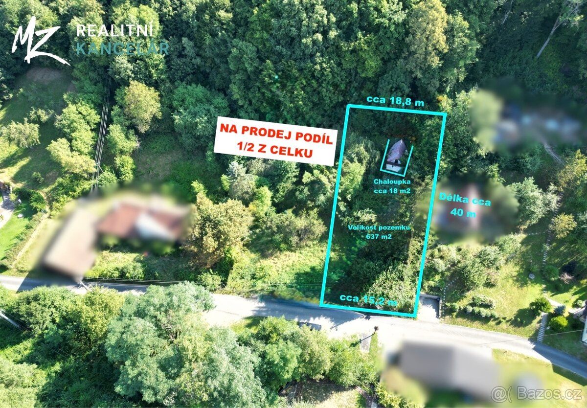 Nabízím na prodej ½ podíl na zahradě s chatkou v obci Zádveř