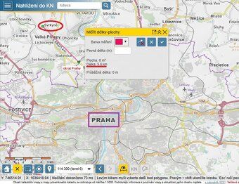 Nabídka nájmu pozemku o ploše 1200 m2, cca 7 Km od okraje Pr