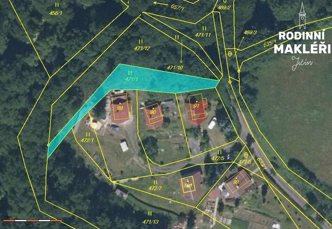 Pozemek o celkové výměře 490 m2 v obci Krásný Les, části Dam