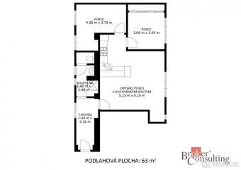 Prodej, byty/3+kk, 72 m2, Úprkova, 69501 Hodonín, Hodonín [I
