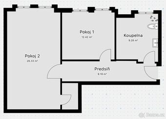 Nabízíme k pronájmu exkluzivní byt 2+kk o výměře 57 m² v uli