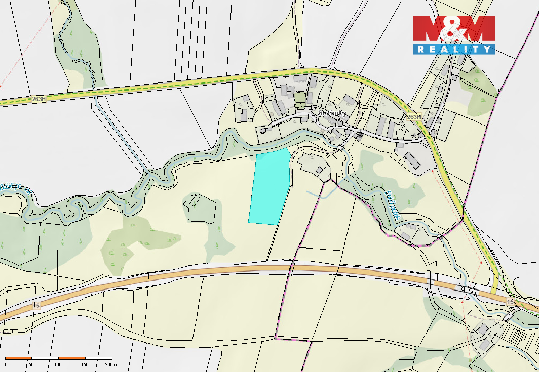 Nabízíme k prodeji 1/4 podíl pozemku o rozloze 2125 m² z cel