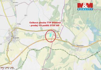 Nabízíme k prodeji 1/4 podíl pozemku o rozloze 2125 m² z cel
