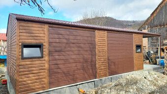 Prodám garáž 12x7 (9x7 + 3x7) stěna 3m a vrchol 4m přístřeše