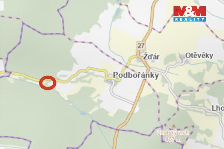 Prodej lesa o výměře 1 547 m², který se nachází v katastráln