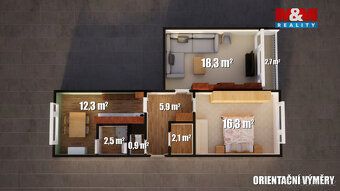 Prodej bytu 2+1 o výměře 58 m² v panelovém domě v Jílovém u 