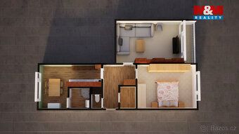 Prodej bytu 2+1 o výměře 58 m² v panelovém domě v Jílovém u 