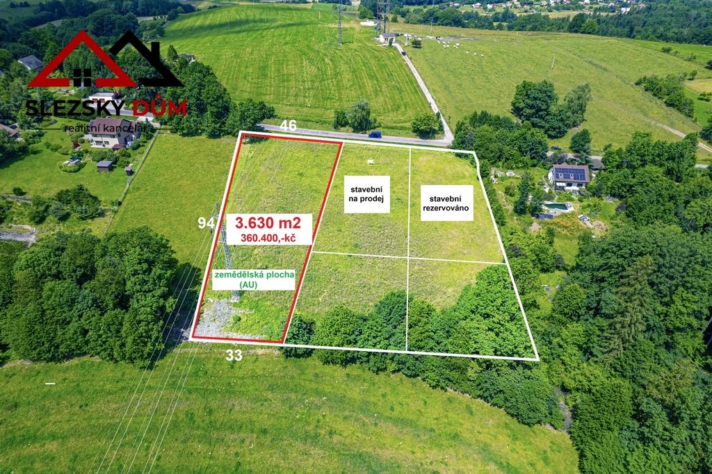 Nabízíme k prodeji pozemek o celkové výměře 3.630 m² v klidn