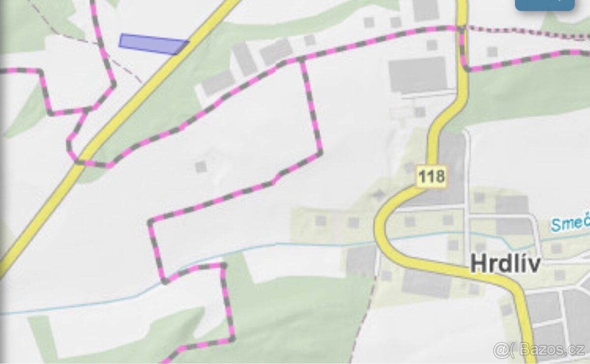 Katastr Hrdlív, parcelní číslo 1002, výměra 2 835 m2, orná p