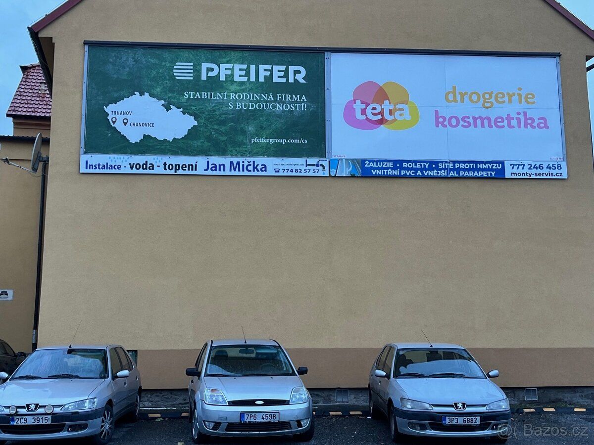 Pronajmu reklamní plochu 5,1 x 2,4m (šířka x výška) pro rekl