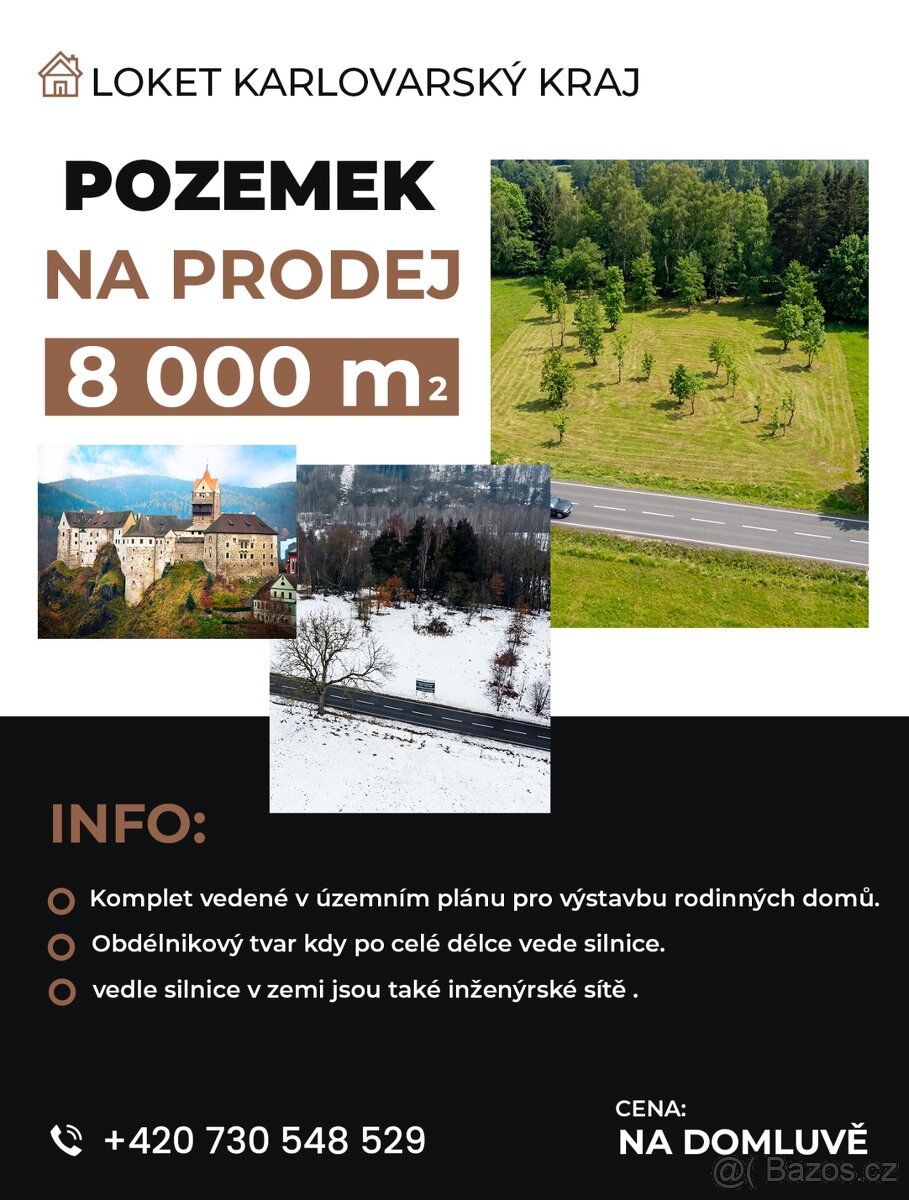 Prodej stavebního pozemku v atraktivní lokalitě Loket. Nabíz