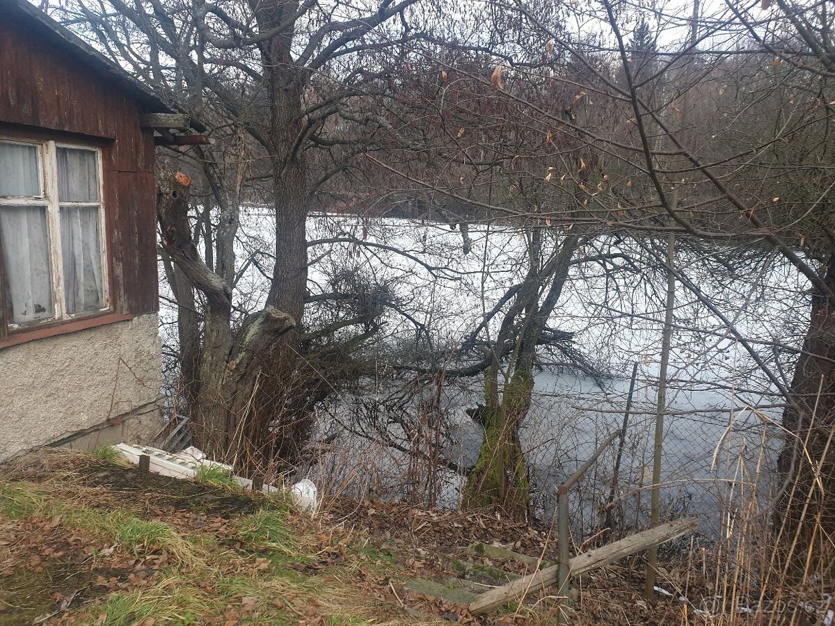 Pronajmu zahradu u rybníka se zděnou chatkou v obci Horní Ce