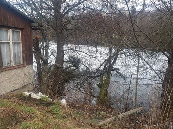 Pronajmu zahradu u rybníka se zděnou chatkou v obci Horní Ce