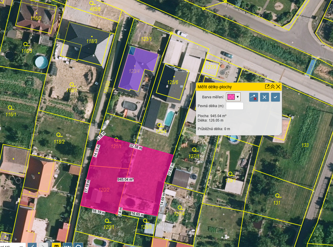Nabízíme k přímému prodeji parcelu o celkové výměře 945 m² v