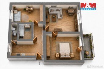 Prodej bytu 3+1 o velikosti 63 m² v klidné části Horního Sla