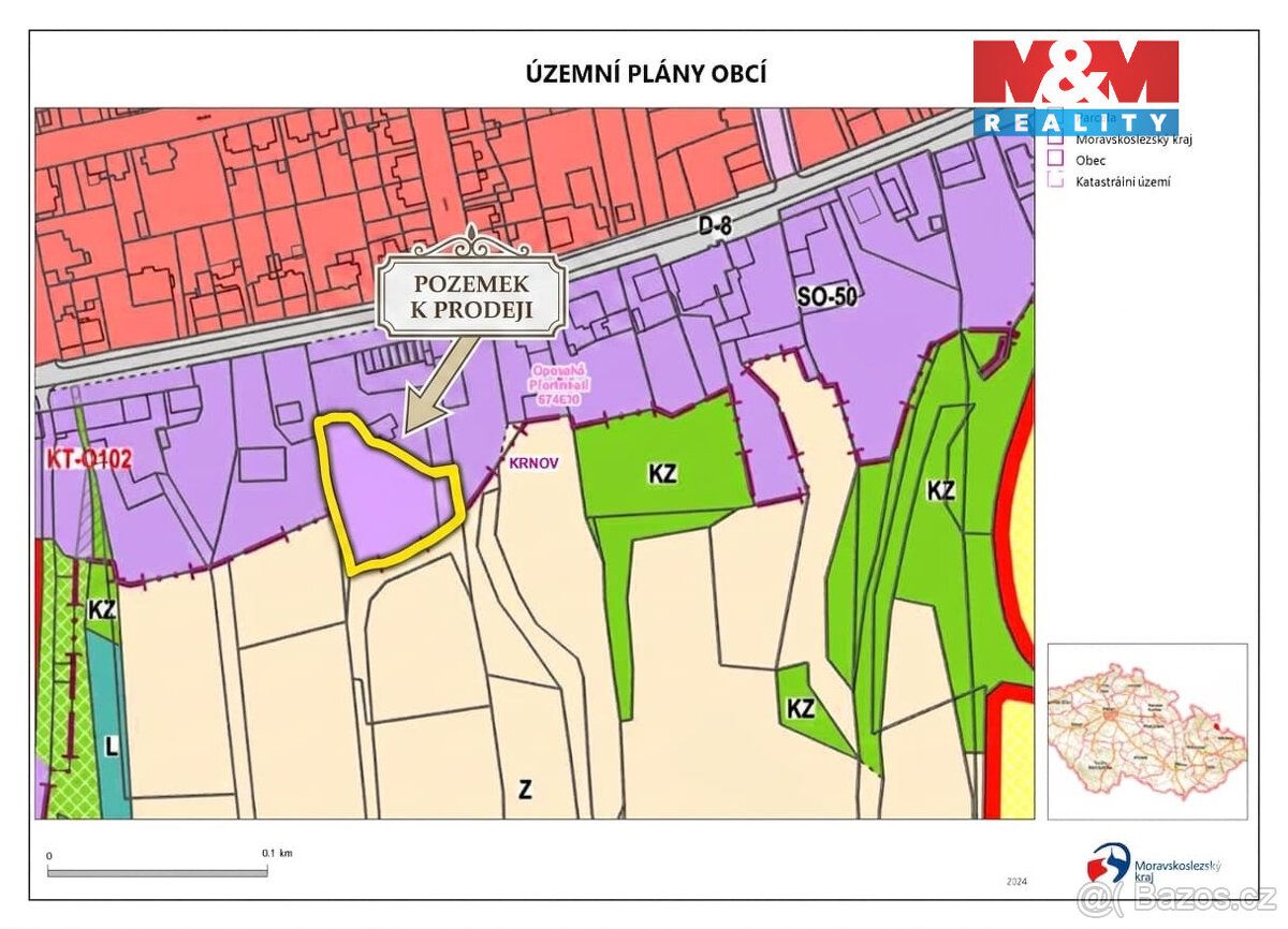 Nabízíme k prodeji slunný pozemek o rozloze 2510 m², ideální