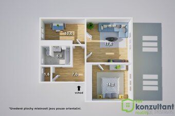 Ev.č. 01071 Prodej bytové jednotky 2+1 v osobním vlastnictví