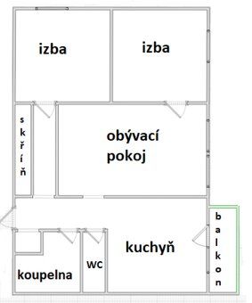Nabízím k prodeji světlý byt 3+1 o celkové výměře 74 m² v kl