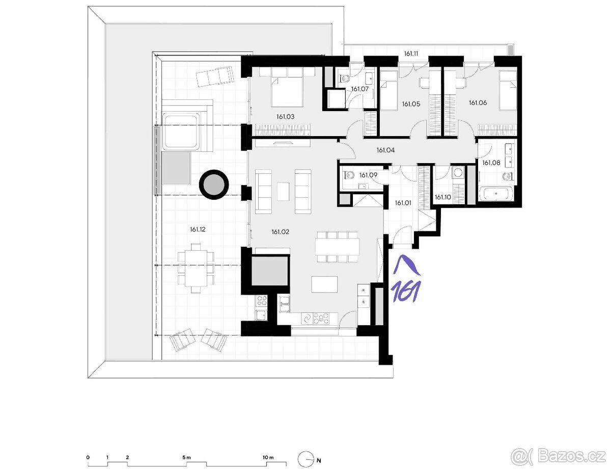 Luxusní byt 4+kk (132,5 m²) s terasami a garáží | ihned k na