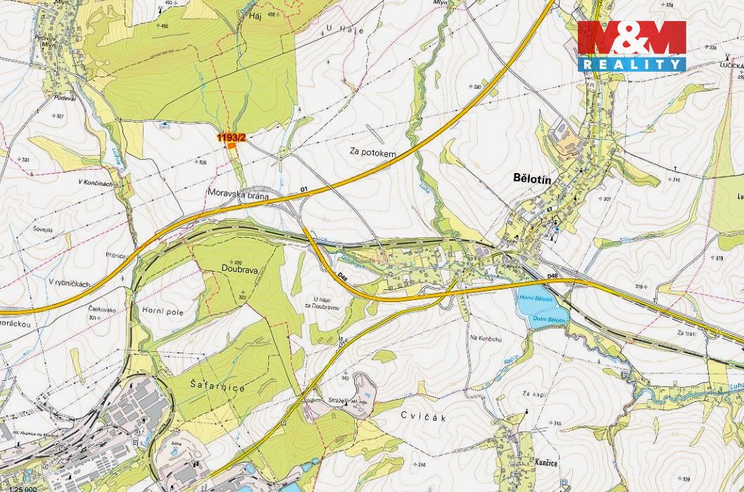 Prodej pozemku o výměře 1706 m2 v katastru obce Bělotín. Jed