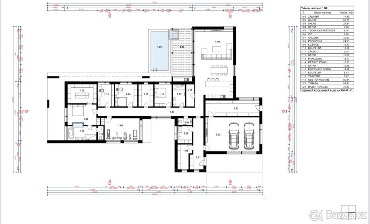 Prodám projekt na velký rodinný dům, komplet dokumentace.