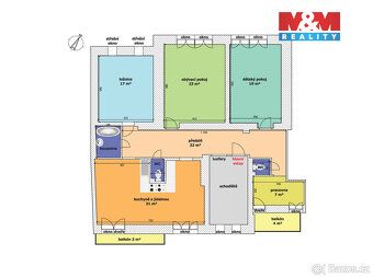 Nabízíme k pronájmu prostorný byt 3+1 o velikosti 133 m², v 