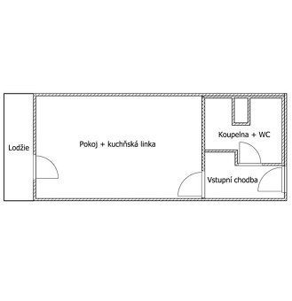 Nabízím k pronájmu moderní garsonku o celkové výměře 35,5 m²