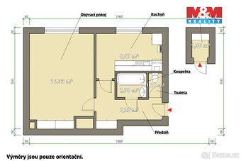 Nabízím k prodeji světlý byt 1+1 o užitné ploše 38 m² v klid