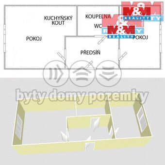 Nabízíme ke koupi družstevní byt o dispozici 2+kk v žádané l