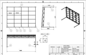 Popis produktu Přístřešek 6x6x3. Výrobek je nový. Na fotogra