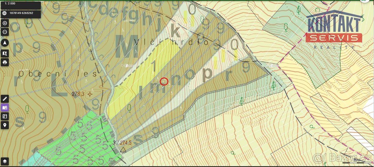 Ev.č. VŠ-8151 Severně od malebné vinařské obce Kobylí v okre
