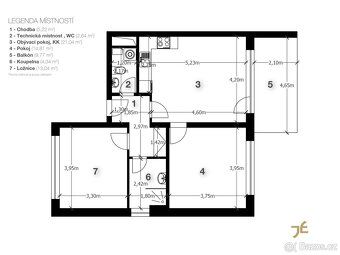 Ev.č. 00029 Pronájem bytu 3+kk (61 m²) s terasou (9 m²) v Bu