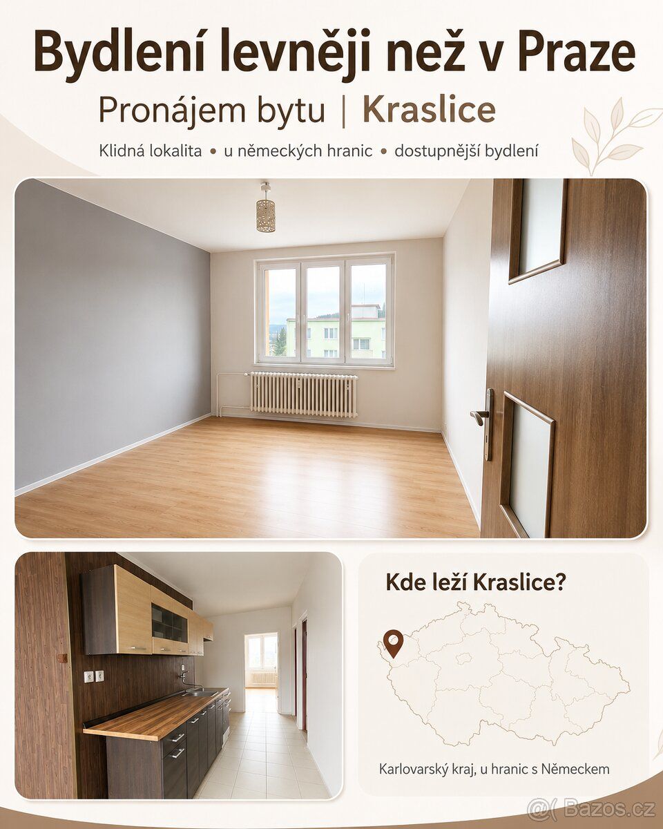 Pronájem velkého bytu v Kraslicích přímo od majitele.
Krasli