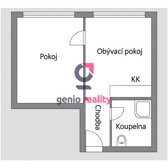Pronájem bytu 1+1, 33 m², Kmochova 3146/13 , Severní Terasa,