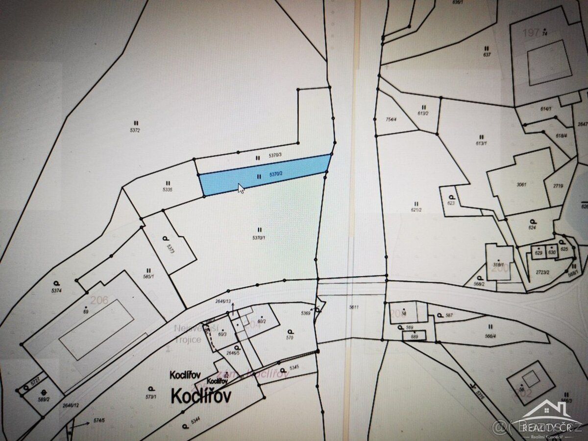 Prodej pozemku katastr Koclířov. Pozemek parc.č. 5370/2 trva