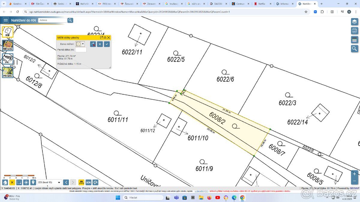 pronajmu oplocenou zahradu v zahrádkářské kolonii 300m2 vedl