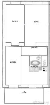 Velmi tichý a klidný byt o celkové ploše 69 m²
-Poctivý cihl