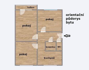 Nabízím k dlouhodobému pronájmu byt 3+1 s balkonem ve zvýšen