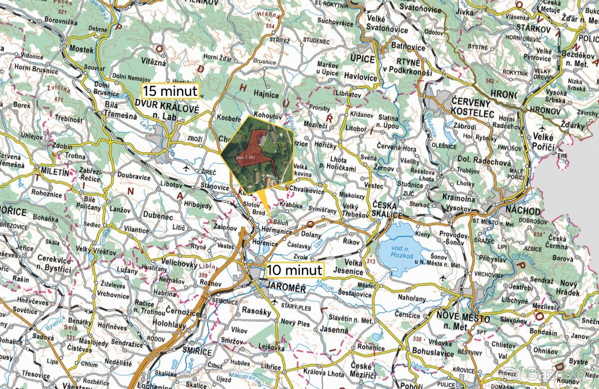 POZEMEK PRO STAVBU RODINNÉHO NEBO REKREAČNÍHO DOMU
Ve výhrad