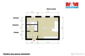 Nabízíme k prodeji byt o dispozici 1+kk o velikosti 30 m² v 