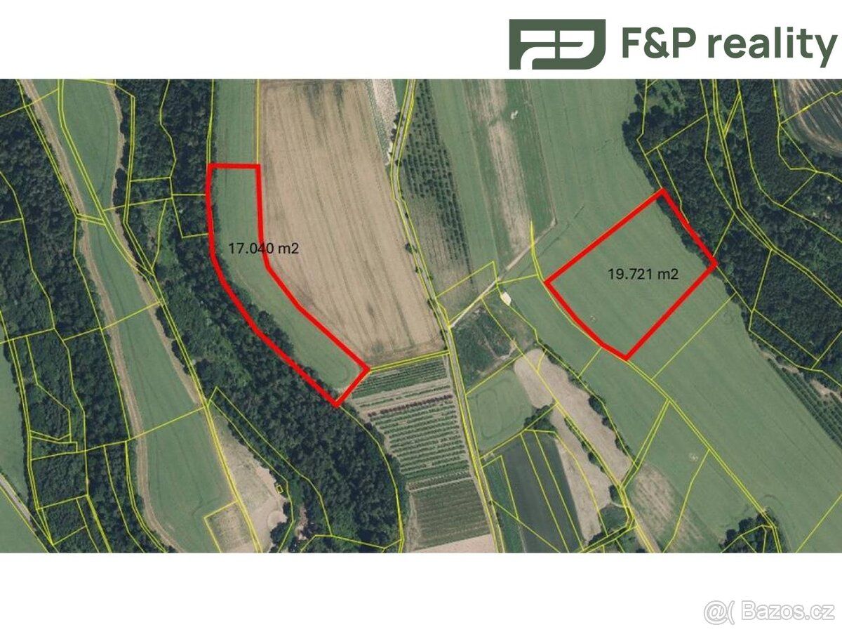 Orná půda - p.č. 417 - 17.040 m2 - p.č. 394/1 - 19.721 m2 U 