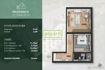 Nízkoenergetický byt (57,2 m2) o dispozici 2+kk v projektu R